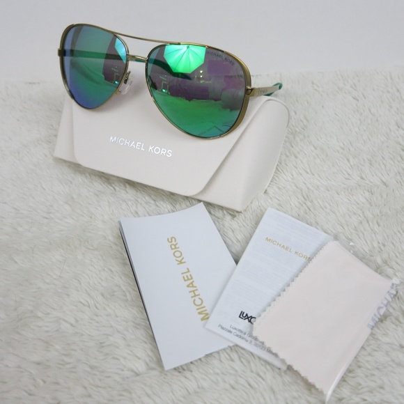 Michael Kors Chelsea Green Aviator Sunglasses - Picture 7 of 7